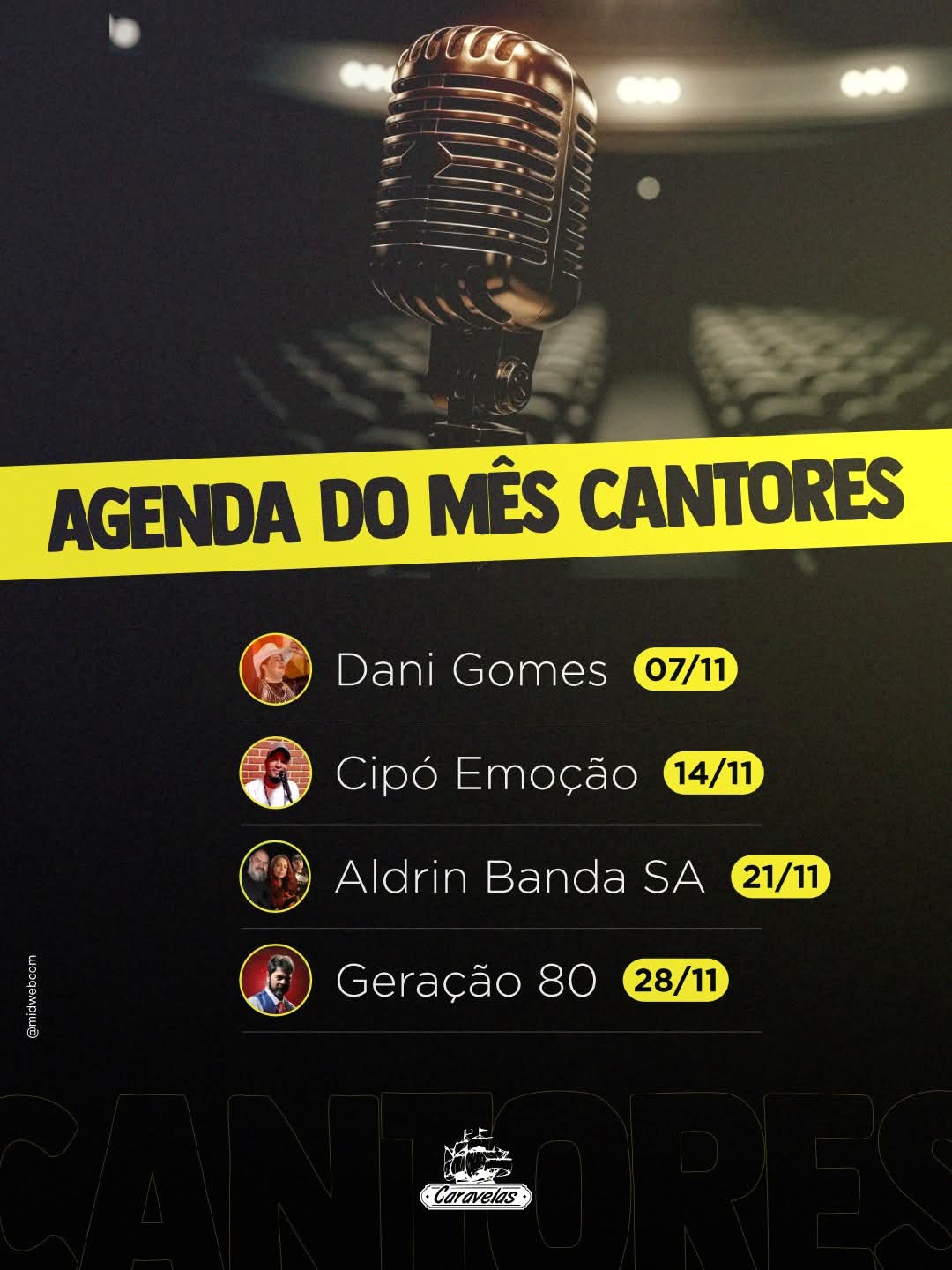 Agenda Cantores-Restaurante Caravelas-Bertiogasp 
